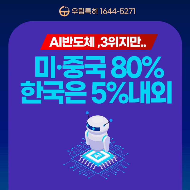 AI반도체, 한국 3위지만..  미국·중국 80%, 한국 5%내외